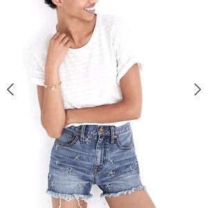 🌼Madewell🌼 Perfect Jean Short: Daisy Embroidered Edition